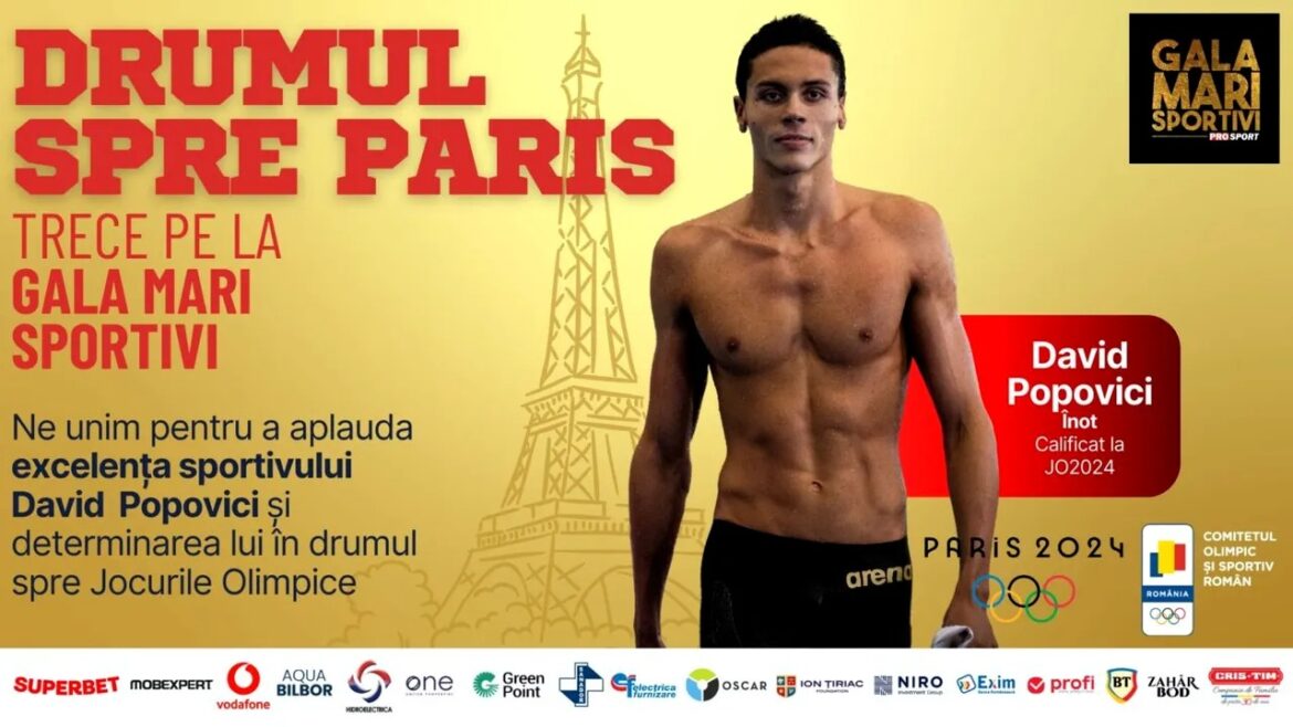 ProSport 2023 Groot Sportgala! Kampioen David Popovici, Roemeens zwemmen hoopt op medailles bij Olympische Spelen Parijs 2024