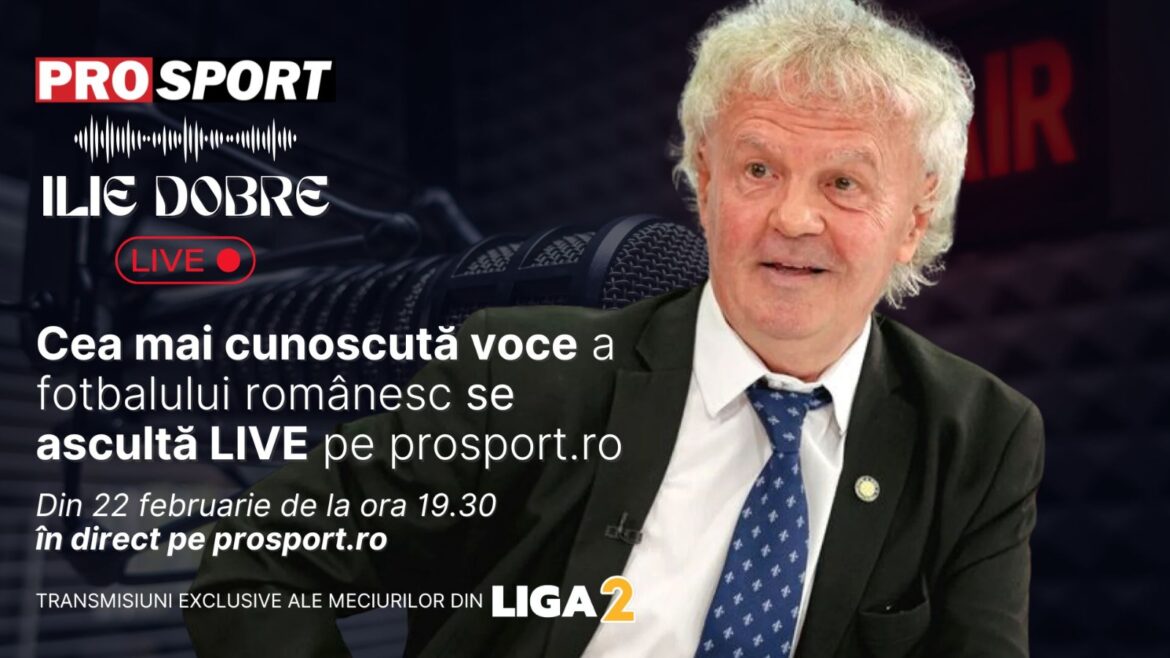 De beroemdste stem van het Roemeense voetbal komt naar Prosport.ro! Ilie Dobre luistert LIVE mee op ProSport.ro!